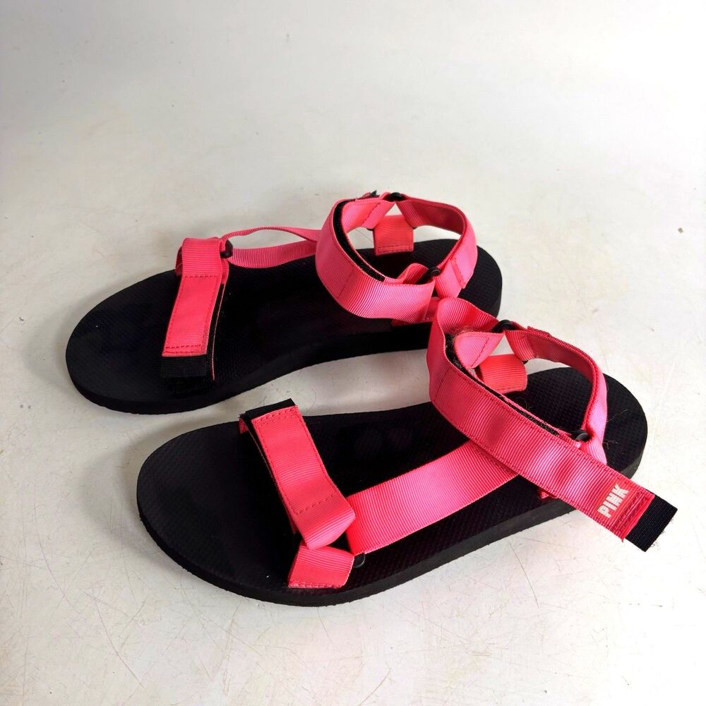 Victorias Secret PINK Festival Beach Adjustable Strap Sandals Sz L 9-10